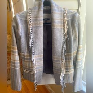 DREW Fringed Plaid Jacket NWOT SIZE S